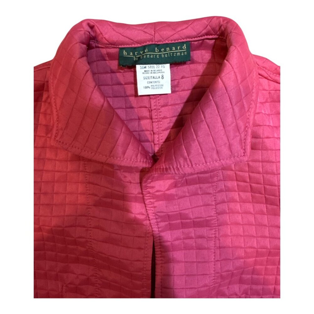 Harve Benard Open Front Quilted Blazer Jacket Pink Women's Size 8 - Picture 4 of 7